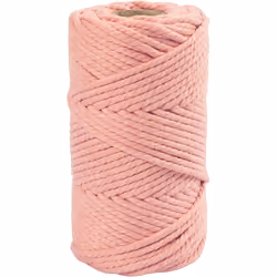 Creativ Company 977561, Macramé, Rose, Coton/Polyester recyclé, 55 m, 4 mm, 4 mm