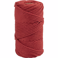 Creativ Company 977562, Macramé, Rouge, Coton/Polyester, 55 m, Cotton 80%, polyester 20%, 4 mm