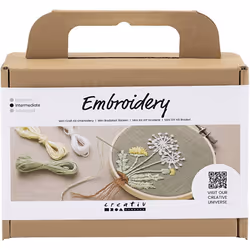 Creativ Company Mini Kit DIY Broderie, Set de broderie pour enfants, Multicolore