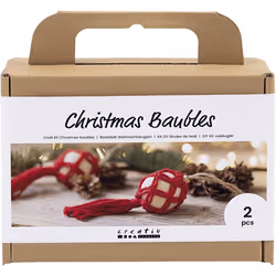 Creativ Company Christmas Baubles, Kit de loisirs créatifs pour enfants, Rouge