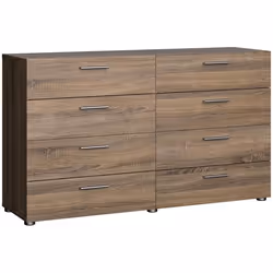 TYHJA Commode 8 tiroirs - Chene Truffe - L 140 x P 40 x H 82 cm