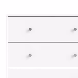 Commode OREGON 2x 3 tiroirs - Décor blanc - L 143 x P 30 x H 68 cm - Vue supplémentaire 7