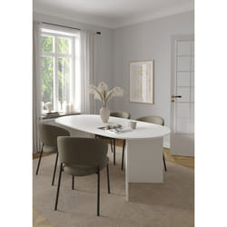 Table à Manger FAMILY - Blanc Mat - Ovale - 6 places - 200 x 100 x 76 cm