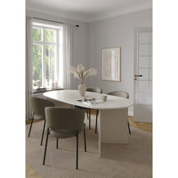 Table à Manger FAMILY – Beige Cachemire - Ovale - 6 places - 200 x 100 x 76 cm