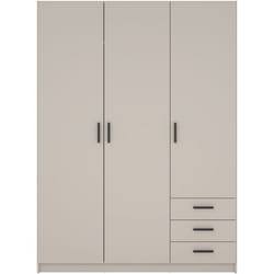 Armoire VEGA - Décor cachemire - 3 portes + 3 tiroirs - L 147 x P 498 x H 2004 cm