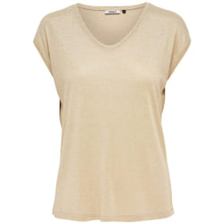 ONLY 15136069 Haut (vêtement) Col V Manche courte Polyester, Viscose
