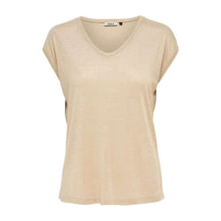 ONLY 15136069 Haut (vêtement) Col V Manche courte Polyester, Viscose