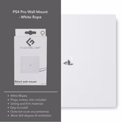 Floating Grip PS4 Pro Wall Mount, Support mural, PlayStation 4 Pro, Blanc, Plastique, Corde, Sony, PlayStation 4 Pro