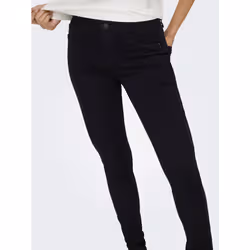 ONLY ONLRAIN Mid waist Skinny Fit Jeans Noir - Vue supplémentaire 6