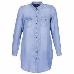 Robe courte en jean - couleur : Bleu