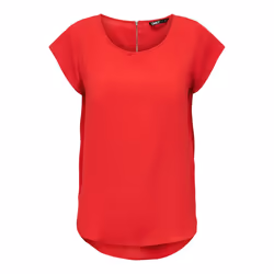 ONLY 15142784, Haut (vêtement), Adulte, Femelle, Rouge, Red / High Risk Red, Manche courte