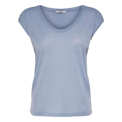ONLY 15136069 Haut (vêtement) Col V Manche courte Polyester, Viscose
