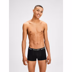 Jack &amp; Jones Pack de 5 boxers, Caleçons, Short Boxer, Mâle, Noir, S, Monochromatique