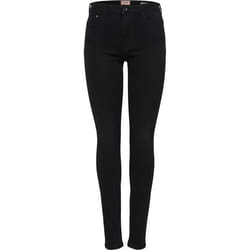 Jean Skinny à Taille Haute Noir Denim Femme - ONLY