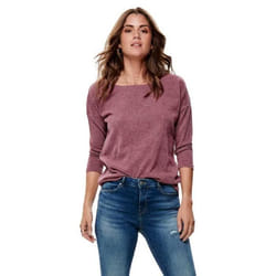 ONLY 15177776 Haut (vêtement) Col rond Manche 3/4 Elastane, Polyester