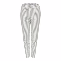 Pantalon Chino - ONLY - onlPoptrash Easy Rush Stripe - Blanc - Taille standard - Femme
