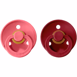 Calmez immédiatement votre bébé agité. La tétine BIBS Colour Natural Rubber Size 1:&nbsp;0+&nbsp;mois est de forme et de dime ...