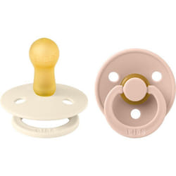 Sucette bébé - BIBS - Colour - Embout rond - Pack de 2 - Caoutchouc naturel - Taille 2 Ivory Blush