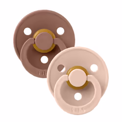 Bibs Colour 2 PACK - Woodchuck/Blush, Tétine pour bébé classique, Rond, Latex