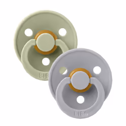 Bibs Colour 2 PACK - Sage/Cloud, Tétine pour bébé classique, Rond, Latex