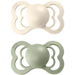 BIBS Supreme Natural Rubber Size 1: 0+ months Ivory / Sage 2 pcs
