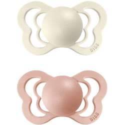 BIBS Couture Natural Rubber Size 2: 6+ months Ivory / Blush 2 pcs