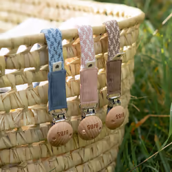 Bibs Pacifier Clip Sand/Ivory