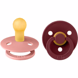 Calmez immédiatement votre bébé agité. La tétine BIBS Colour Natural Rubber Size 1:&nbsp;0+&nbsp;mois est de forme et de dime ...
