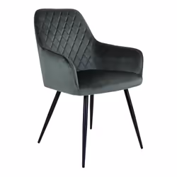 House Nordic 1001155, Siège plat, Acier, Velours, Vert, Dossier rembourré, Velours, Vert