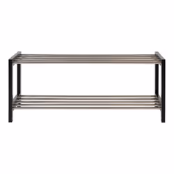 House Nordic Padova, Ouvert, Noir, Acier inoxydable, Acier, 2 étagères, 340 mm, 320 mm