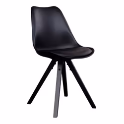 House Nordic 1001023, Siège plat, Tissu, Bois, Noir, Dossier rembourré, Bois, Noir