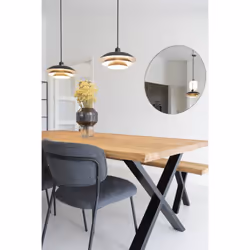 House Nordic Jersey miroir mural Rond Noir