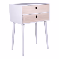 House Nordic 3704940060, Table de chevet, Blanc, Bois, 2 tiroir(s), 320 mm, 450 mm, 655 mm