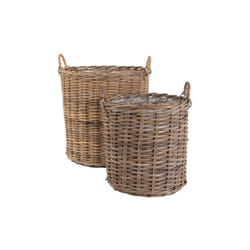 Lot de 2 paniers en rotin - Naturel - indo