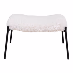 House Nordic 1501136 tabouret Bois de pin, Polyester, Acier Blanc