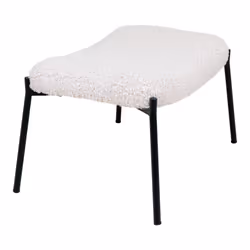 House Nordic 1501136 tabouret Bois de pin, Polyester, Acier Blanc