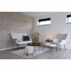 House Nordic 1501136 tabouret Bois de pin, Polyester, Acier Blanc - Vue supplémentaire 5