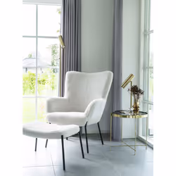 House Nordic 1501136 tabouret Bois de pin, Polyester, Acier Blanc - Vue supplémentaire 6