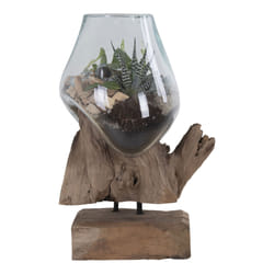 House Nordic 4501050 Bol décoratif Bois Verre, Acier, Bois
