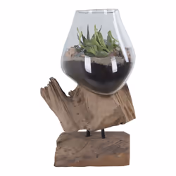House Nordic 4501050 Bol décoratif Bois Verre, Acier, Bois