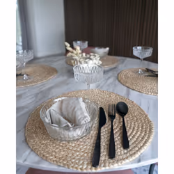 House Nordic 3984001 set de table Rond Naturel 4 pièce(s)