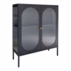 House Nordic Regal Adelaide, Noir, 2 portes(s), Porte à charnière, 1 étagères