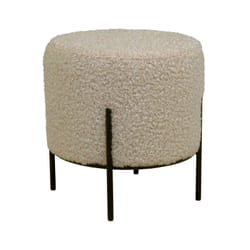House Nordic - Alford pouf imitation peau de mouton grismarron.