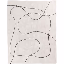 Ce tapis forme organique en coton blanc et noir est synonyme de confort et d'esthétique pour votre foyer. Grâce à ses dimensi ...