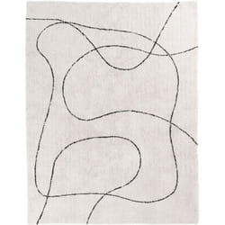 Tapis 200x300 cm forme organique en coton blanc et noir
