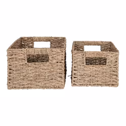 2 Paniers rectangulaires en jonc de mer