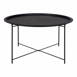 House Nordic 2101300, Table basse, Forme arrondie, 4 pieds, Noir