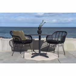 House Nordic 7501120 table de jardin Noir Forme carrée
