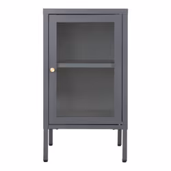 House Nordic 3001048, Vitrine, Colonne, Armoire murale, 2 étagères, 1 portes(s), Gris