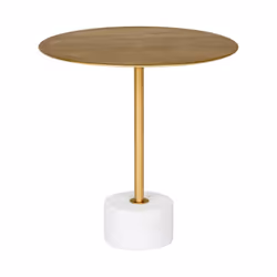 Apportez une touche très chic et très stylée à votre intérieur avec la table d'appoint ronde effet laiton et marbre Lecco pro ...